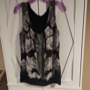 Maurices Black Floral Tank Top